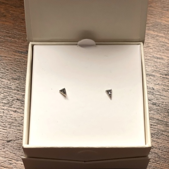 Covet by Stella & Dot 14k and black diamond earrings - Picture 1 of 1